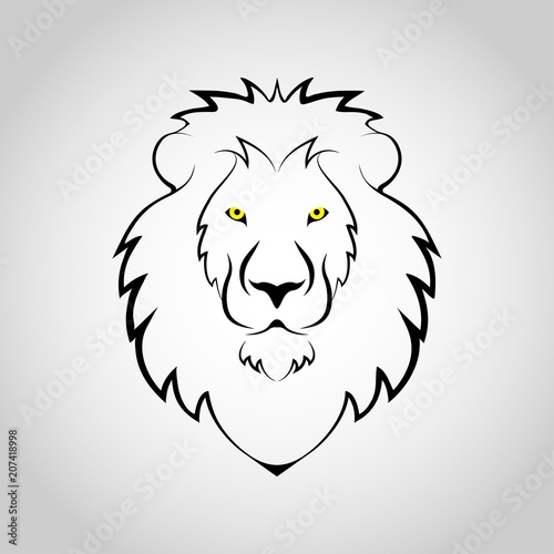 Fototapeta Naklejka Na Ścianę i Meble -  Lion head icon logo. Vector illustration