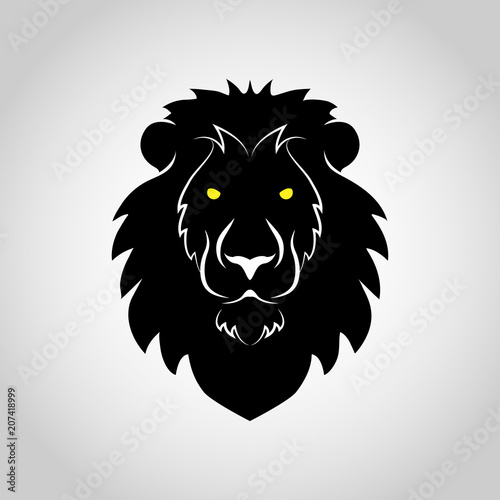 Fototapeta Naklejka Na Ścianę i Meble -  Lion head icon logo. Vector illustration
