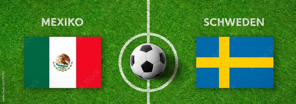 Fototapeta premium Fußball - Mexiko gegen Schweden
