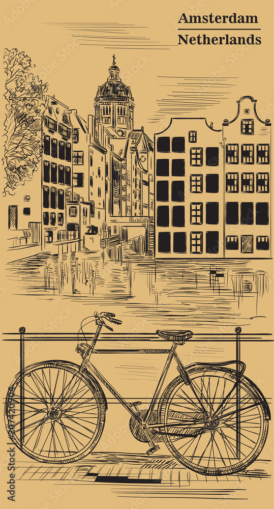 Obraz premium Bike in Amsterdam, brown