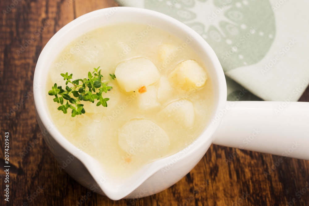 Fresh soup of white asparagus Fresh soup of white asparagus