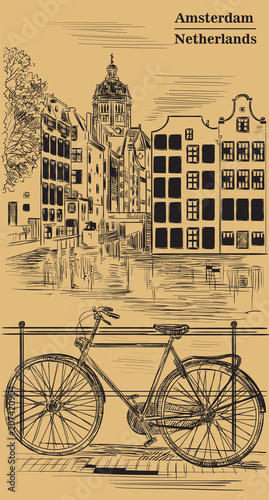 Bike in Amsterdam, brown