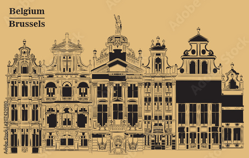 Grand Place in Brussels, Belgium, brown