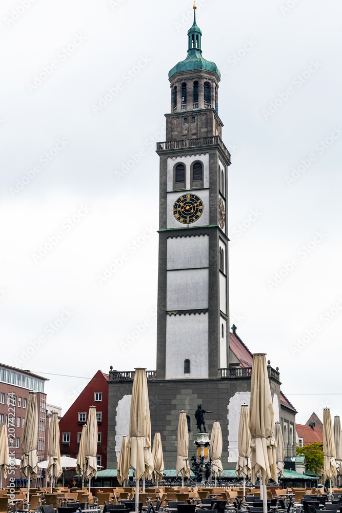 Perlachturm (medieval clock tower) in Augsburg