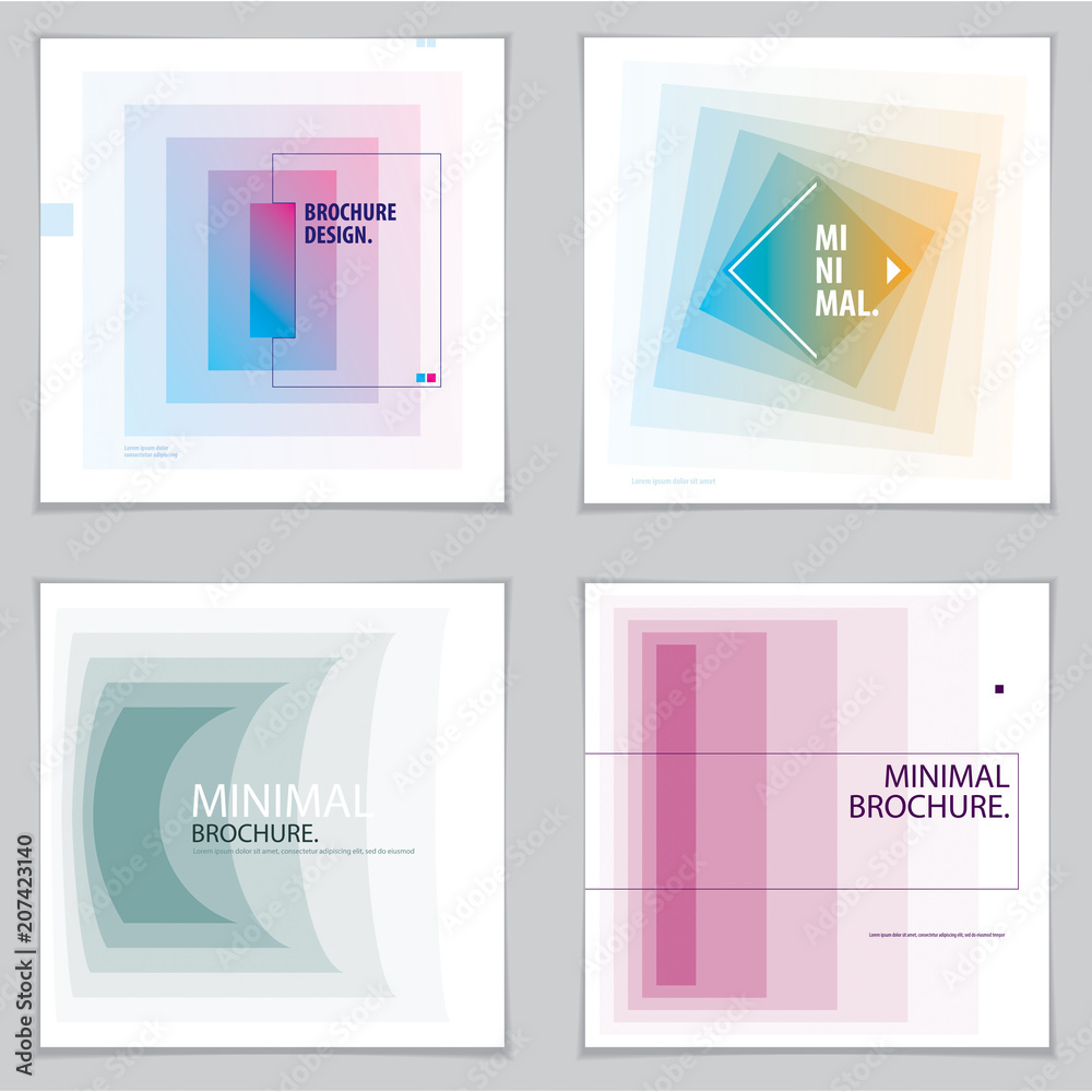 Brochure Design Templates minimal design. Modern Geometric Abstract vector  backgrounds set. Simple shapes minimal geometric illustrations. Stock  Vector | Adobe Stock