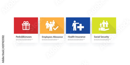 Employee Benefits Infographic Icon Set