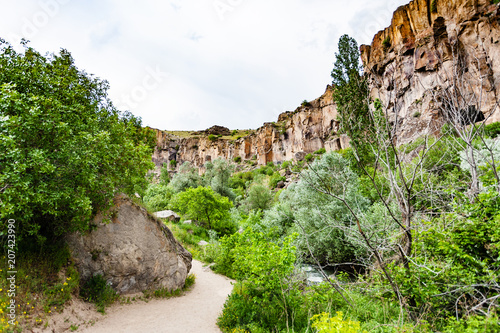 trekking path in Ihlara Valley in Cappadocia photo