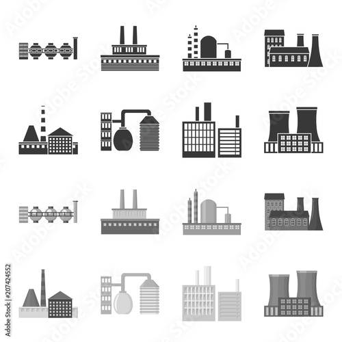 Industry, production.Factory set collection icons in black,monochrome style vector symbol stock illustration web.