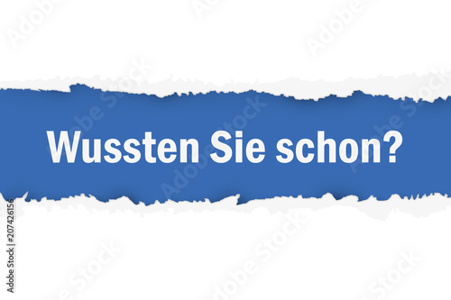 Aufgerissenes Banner - Wussten Sie schon?