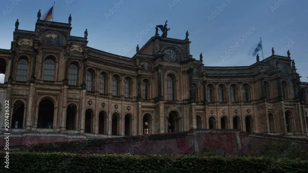 4K+ Time Lapse Video of the Bavarian Parliament Building, Munich, Bavaria, Germany 4K+ Time Lapse Video of the Bavarian Parliament Building, Munich, Bavaria, Germany