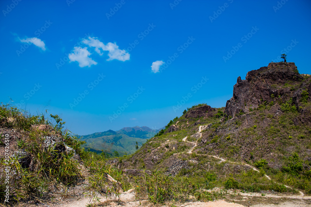 Nature on the mountain Nern Chang Suek  hills, Kanchanaburi, Thailand