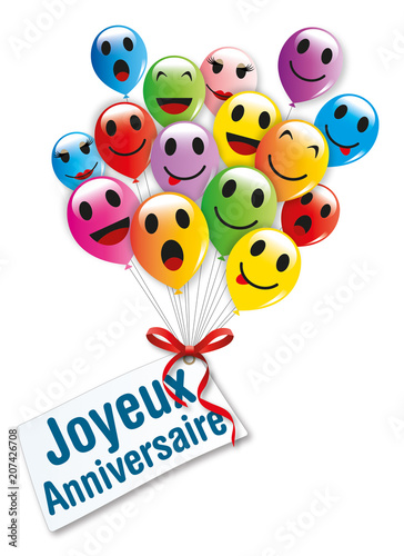 Joyeux Anniversaire Ballons 1 Stock Vector Adobe Stock