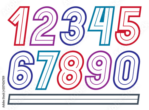 Set of vector retro bold nu...