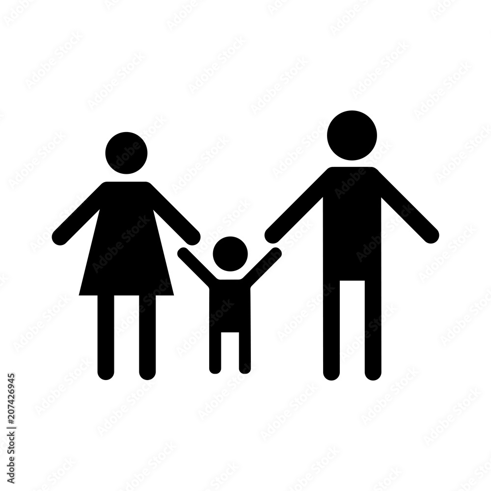 Family icon on white background Family icon on white background