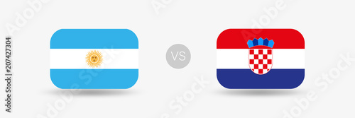 Argentinien VS Kroatien - Flaggen