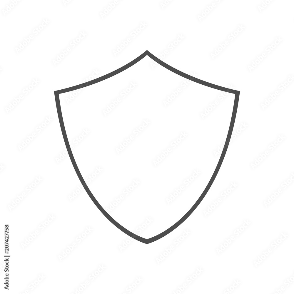 Shield icon. Outline. Vector. Shield icon. Outline. Vector.