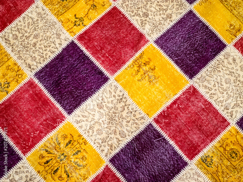 Colorful handmade silk  cotton and wool turkish carpets.