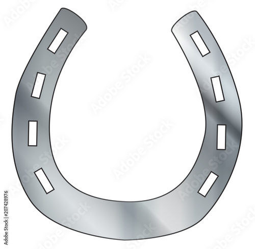 Lucky Isolated Metal Horseshoe