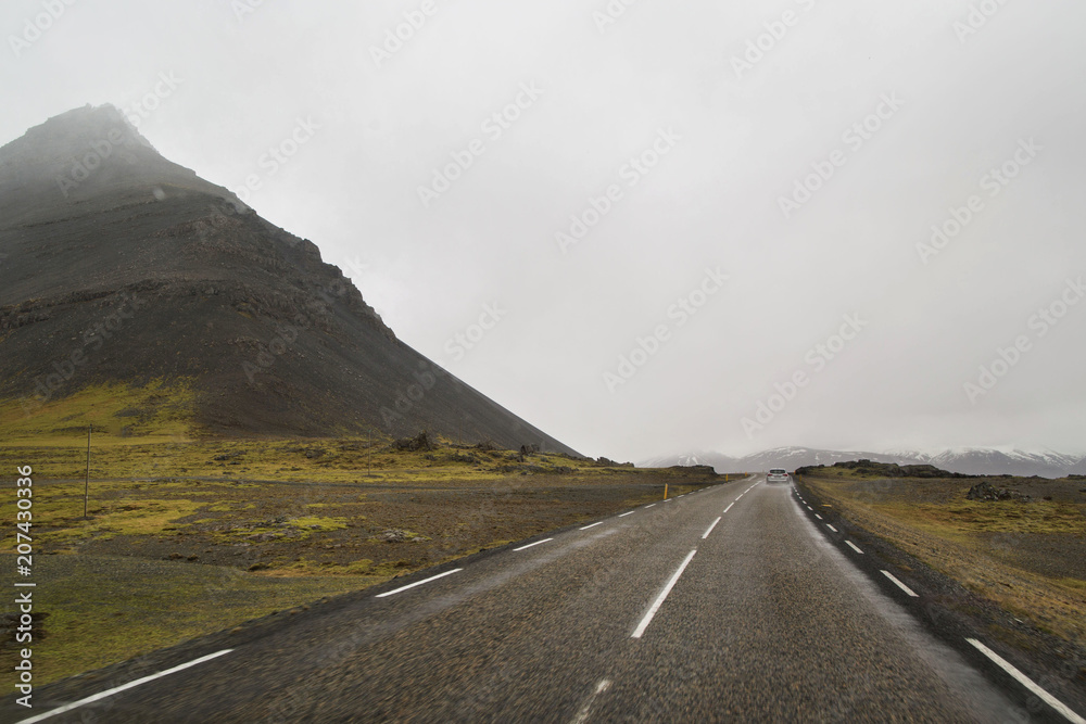 road overlooking the mountains, Iceland