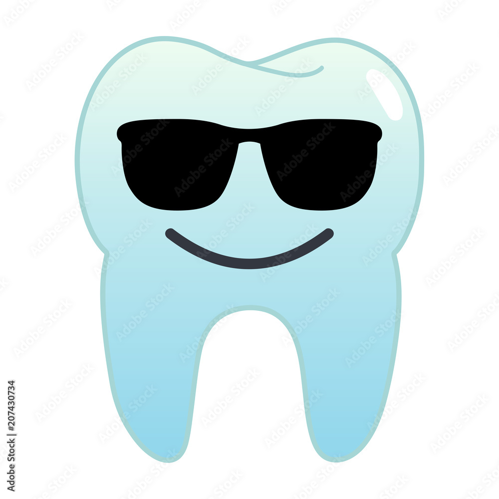 Fotografie Zahn Emoji - Sonnenbrille
