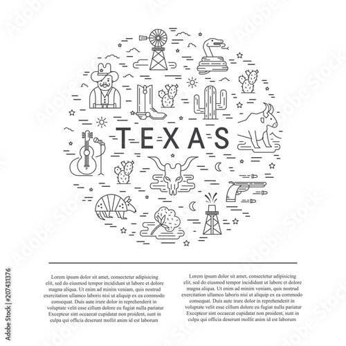 Texas outline icons