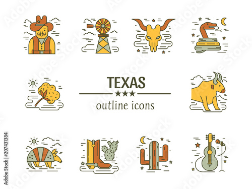 Texas outline icons