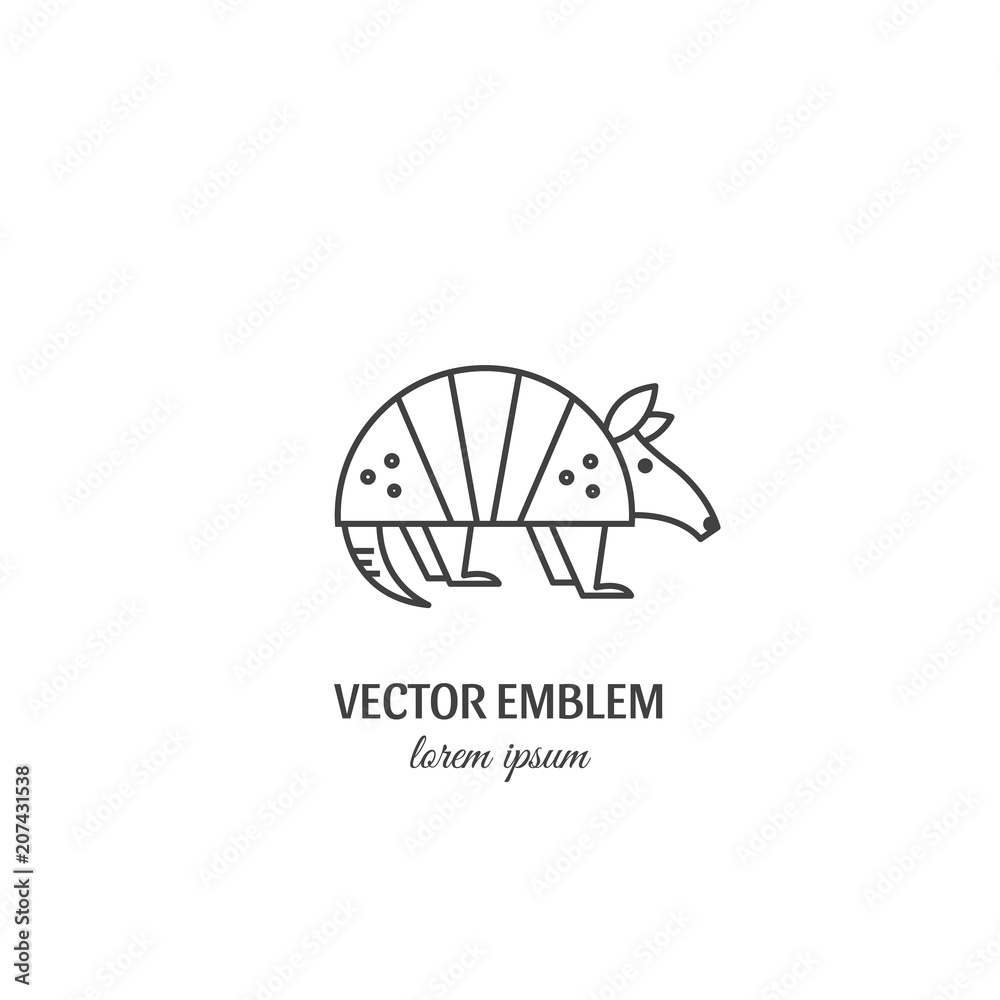 Fototapeta premium Armadilloo vector emblem