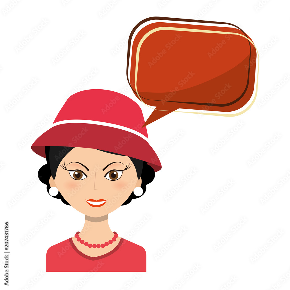 retro woman with speech bubble isolated icon vector illustration design retro woman with speech bubble isolated icon vector illustration design