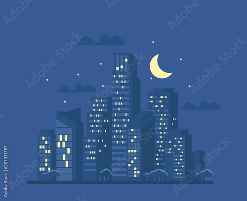Night cityscape vector