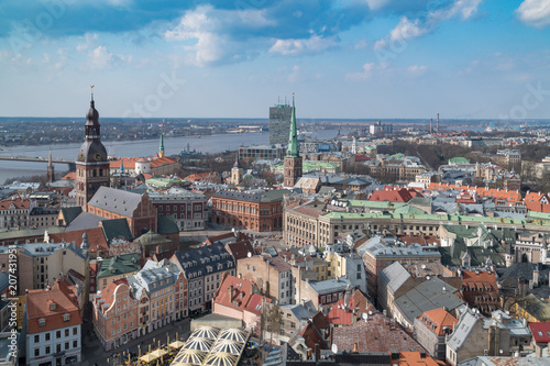 Riga, die Hauptstadt Lettlands, aus der Vogelperspektive