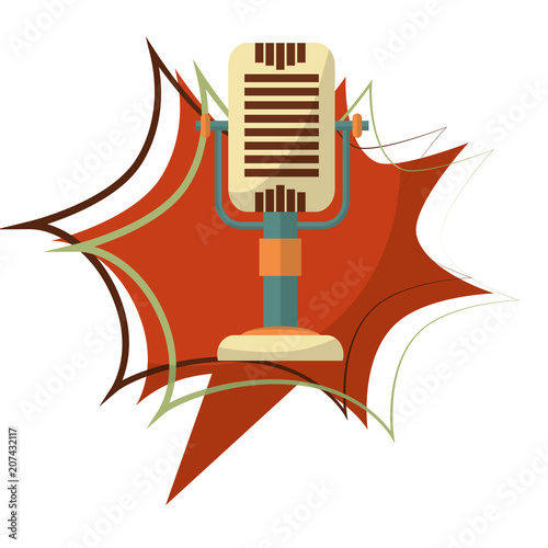 microphone music retro style design