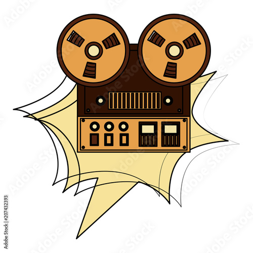old video camera retro style vector illustration design