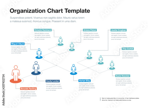 Tela Simple company organization hierarchy chart template with place for your content