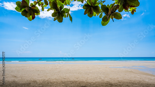 Fototapeta Naklejka Na Ścianę i Meble -  Sand beach and blue sky background