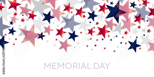 Red and blue American scattered stars