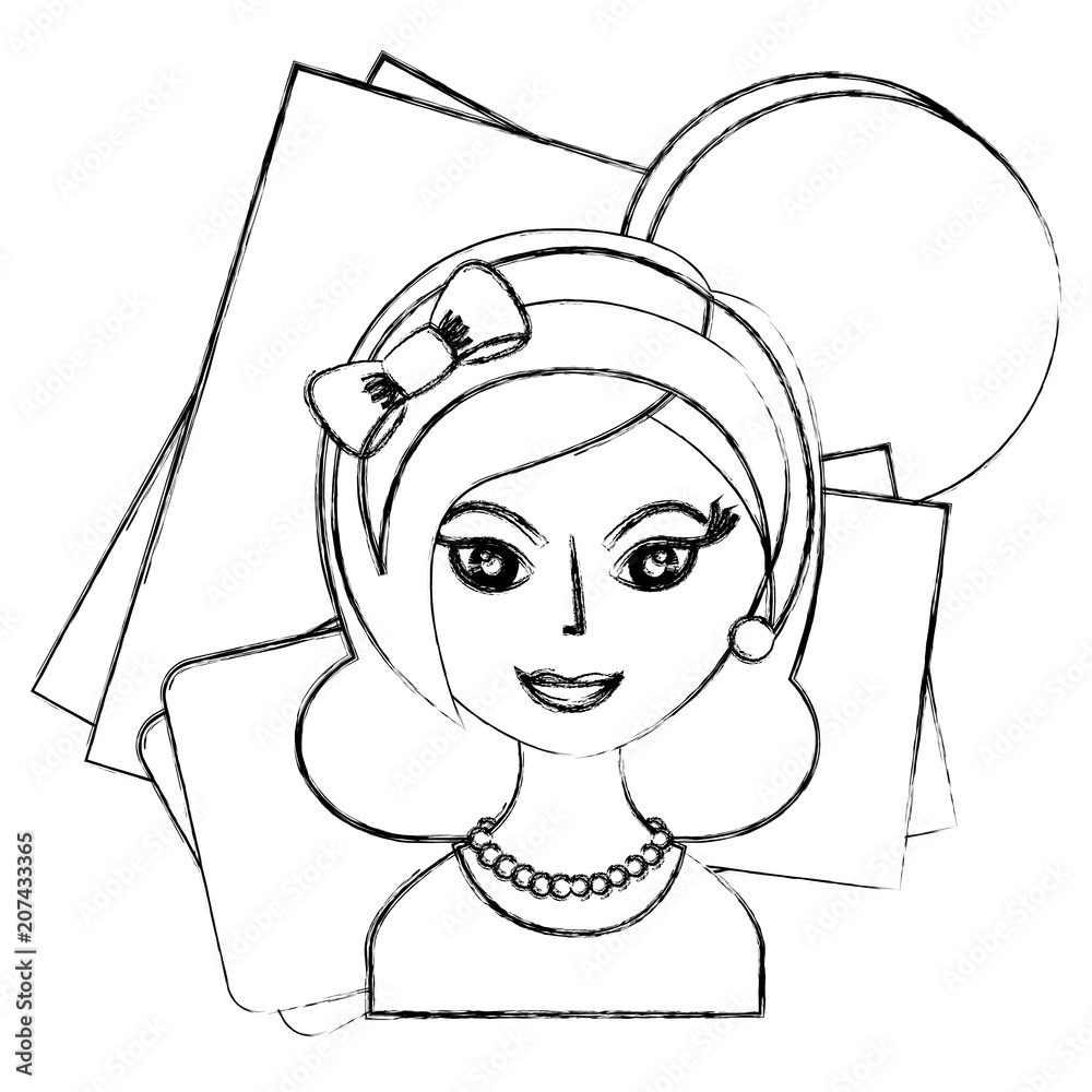retro woman character icon vector illustration design retro woman character icon vector illustration design