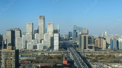China, Beijing, Central Business District, elevated view photo