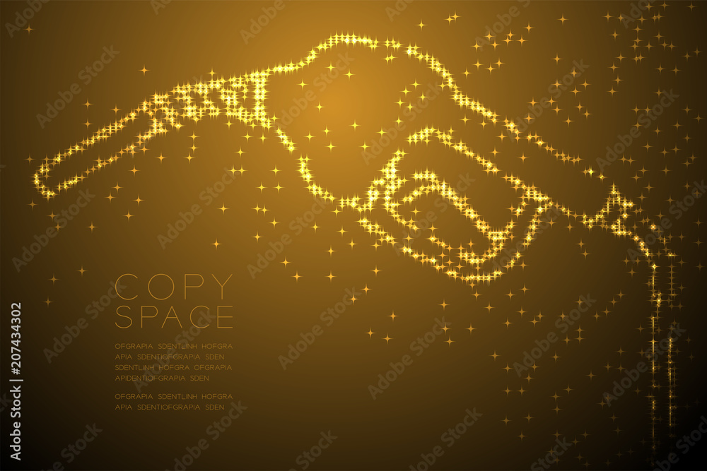 Abstract Shiny Star pattern Gas nozzle shape, transport energy concept design gold color illustration isolated on brown gradient background with copy space, vector eps 10 Abstract Shiny Star pattern Gas nozzle shape, transport energy concept design gold color illustration isolated on brown gradient background with copy space, vector eps 10
