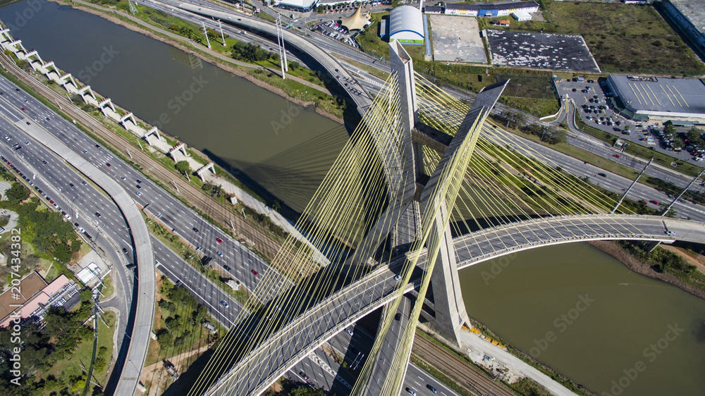 Εκτύπωση καμβά Cable-stayed bridge in the world, Sao Paulo Brazil, South America