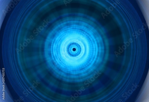 Abstract blue sci-fi glowing circular ornamental pattern, background or ornament.