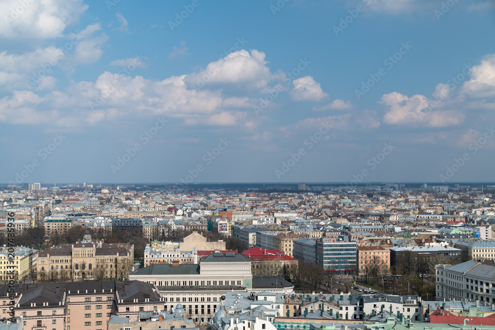 Riga, die Hauptstadt Lettlands, aus der Vogelperspektive