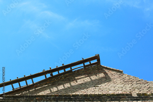 old castle roof and sky