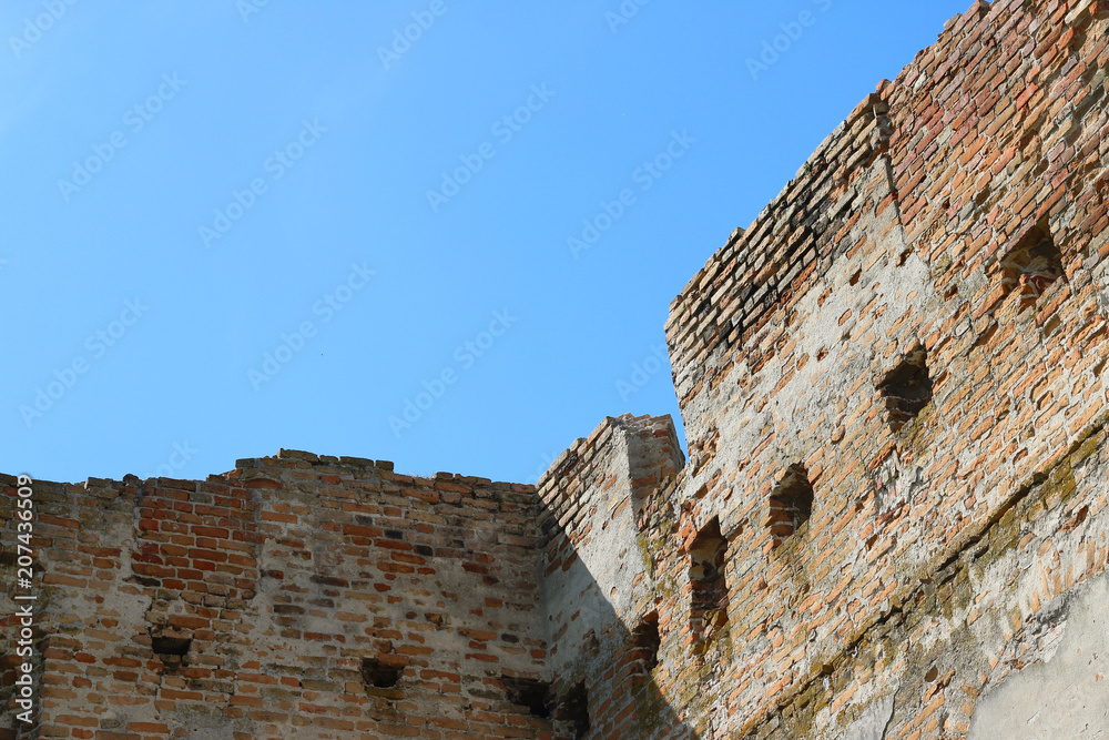 old castle wall and sky