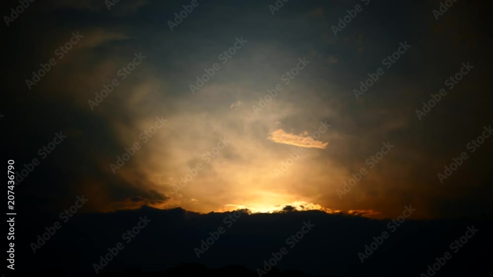 Beautiful sunset with clouds of different colors. The dark end of the day. Beautiful sunset with clouds of different colors. The dark end of the day.