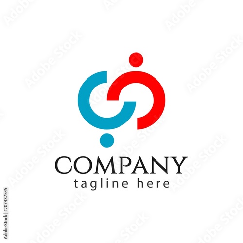 CC Company Logo Vector Template Design Illustration