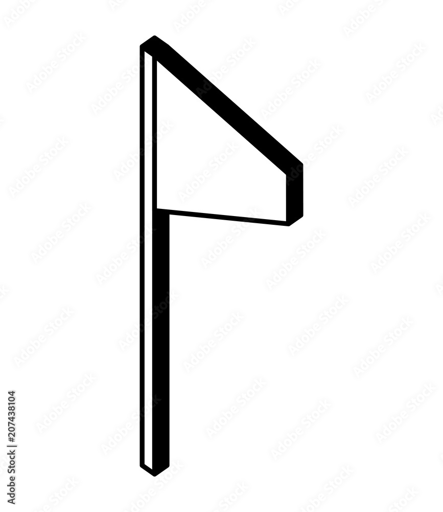 flag marker in stick isometric icon vector illustration design flag marker in stick isometric icon vector illustration design