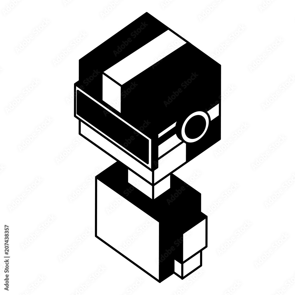 futuristic man with reality virtual mask isometric vector illustration design futuristic man with reality virtual mask isometric vector illustration design