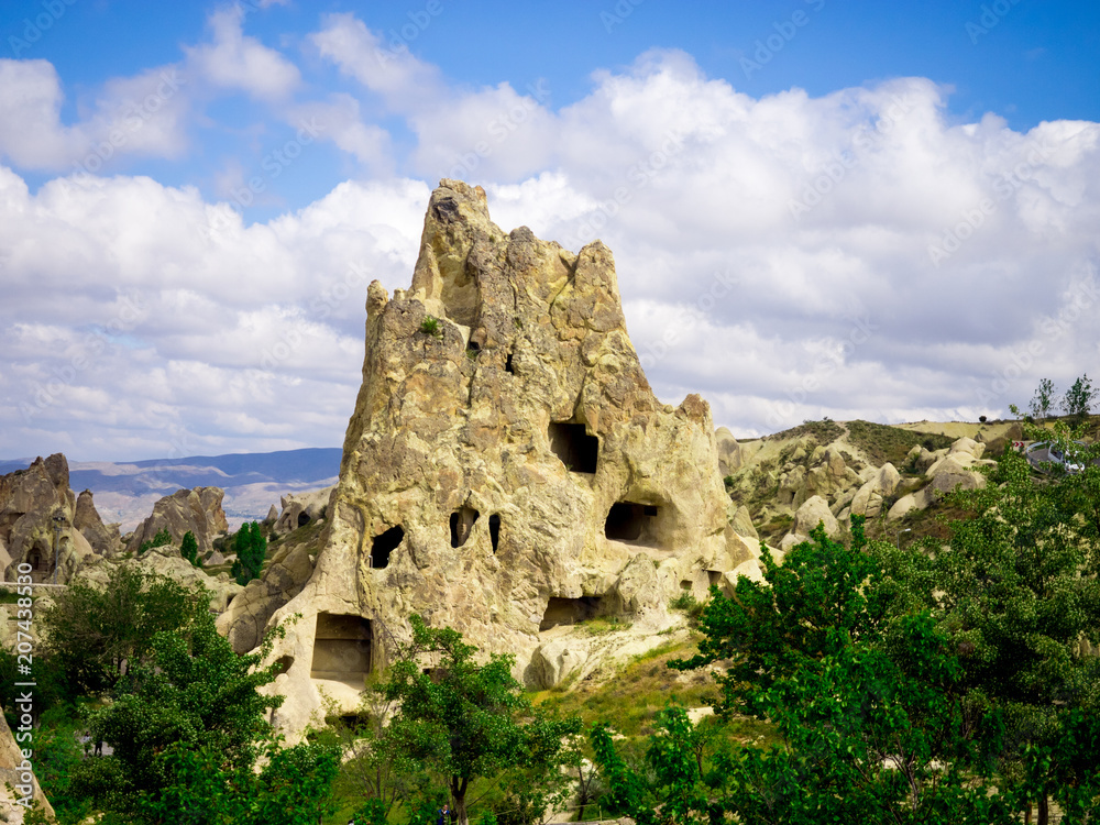 Rock monastery made by monks before Christ in Goreme, Cappadocia central Turkey.
