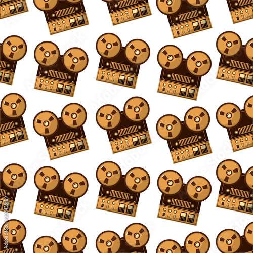 old video camera retro style pattern vector illustration design