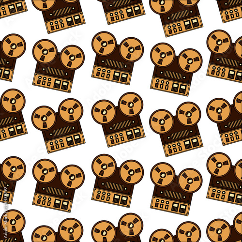 old video camera retro style pattern vector illustration design